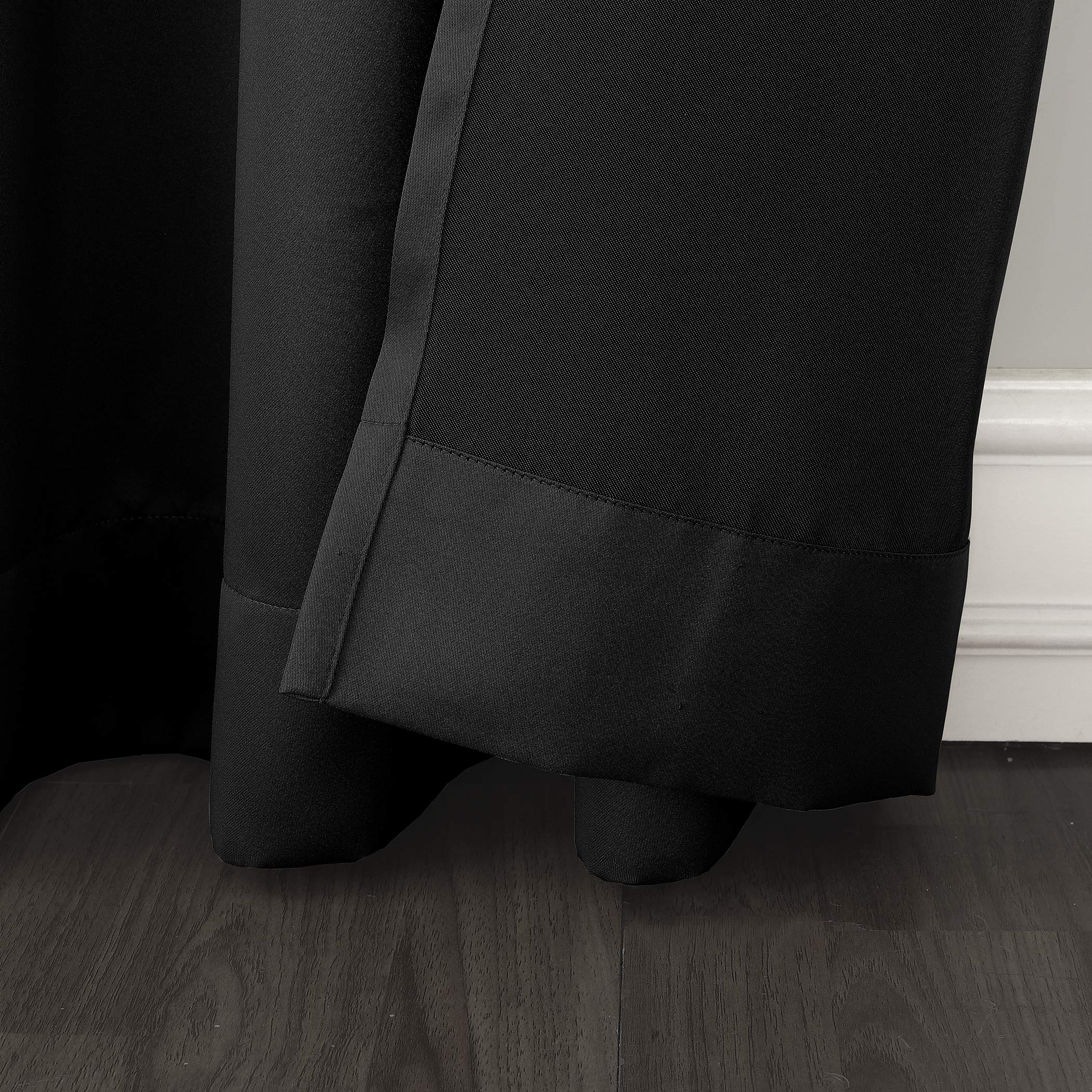 Sun Zero Becca Energy Efficient Grommet Curtain Panel, 40'' X 95'', Black