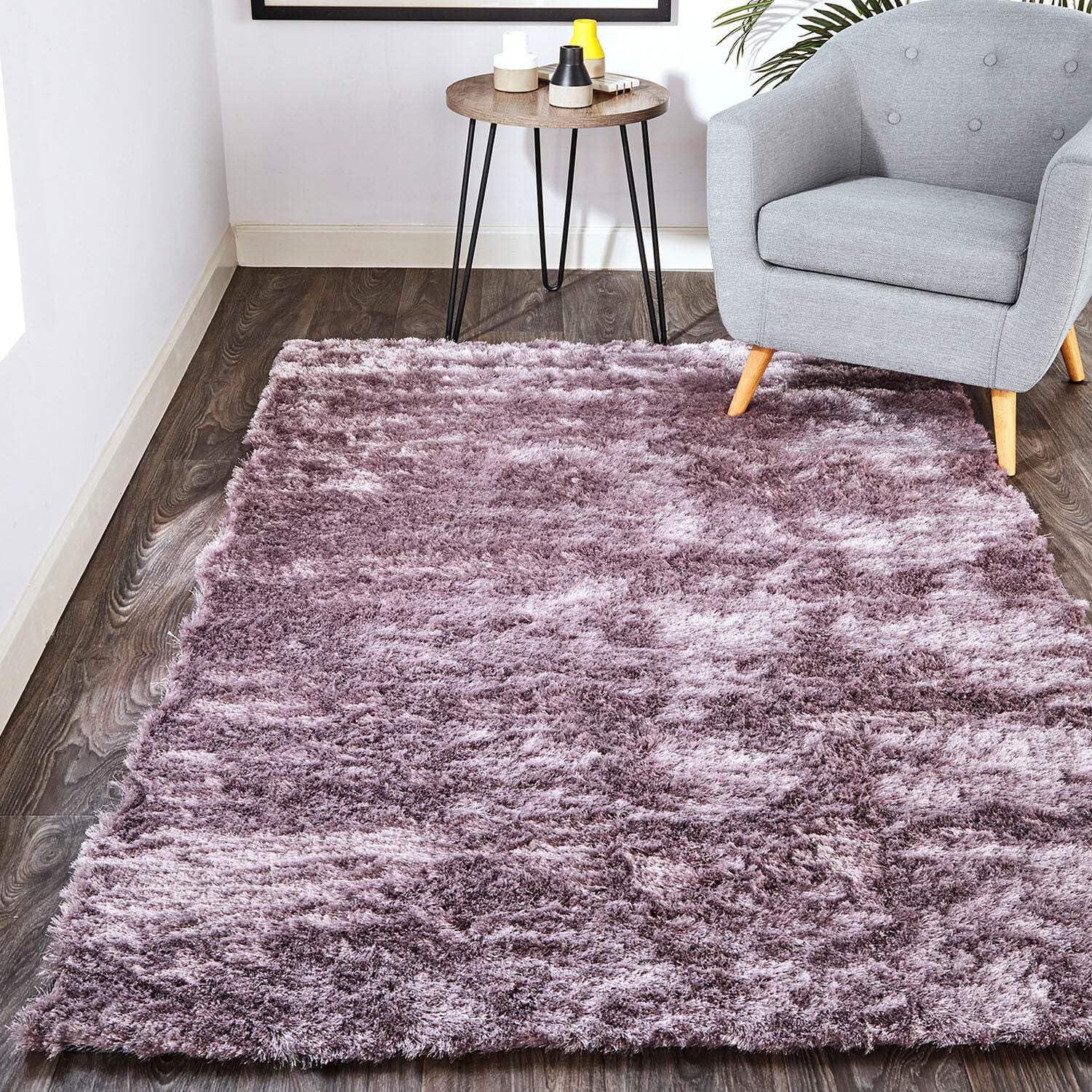 HomeRoots 511002 10 ft. Purple Shag Hand Tufted Handmade Round Area Rug