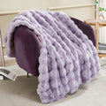 Joniyear Soft Fuzzy Bubble Faux Rabbit Fur Throw Blanket 50' X 60', Double Sided Aesthetic Warm Fluffy Blanket For Winter, Lux