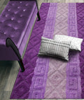 ORFA HOME Custom Size Hallway Runner Rug, Slip Resistant, 26 Inch Wide X Your Choice of Length, Meander Lilac, 26 Inch X 4 Feet,