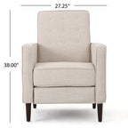Gdfstudio Mid Century Modern Fabric Recliner (Set Of 2) (Cream)