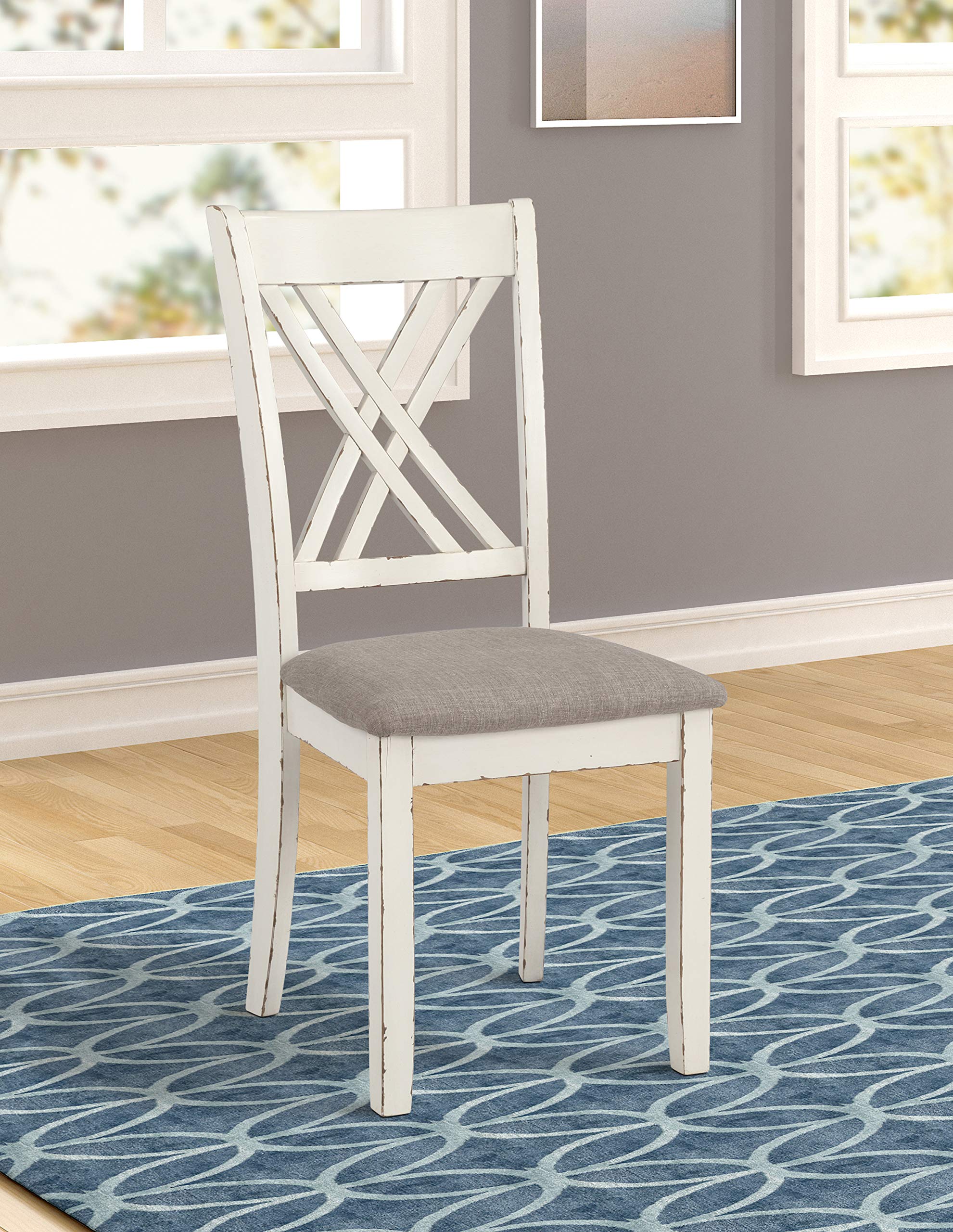Coaster Home Furnishings Fortress 7-Piece Dining Set Chestnut and Vintage White
