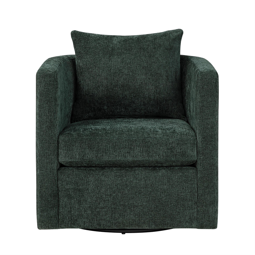 Comfort Pointe Sheldon Kelly Green Fabric Swivel Barrel Chair