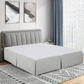 Cathay Home Double Brushed Microfiber Pleated Easy Fit Bed Skirt, Ultra Soft, Fade And Wrinkle Resistant - Light Grey, Californi