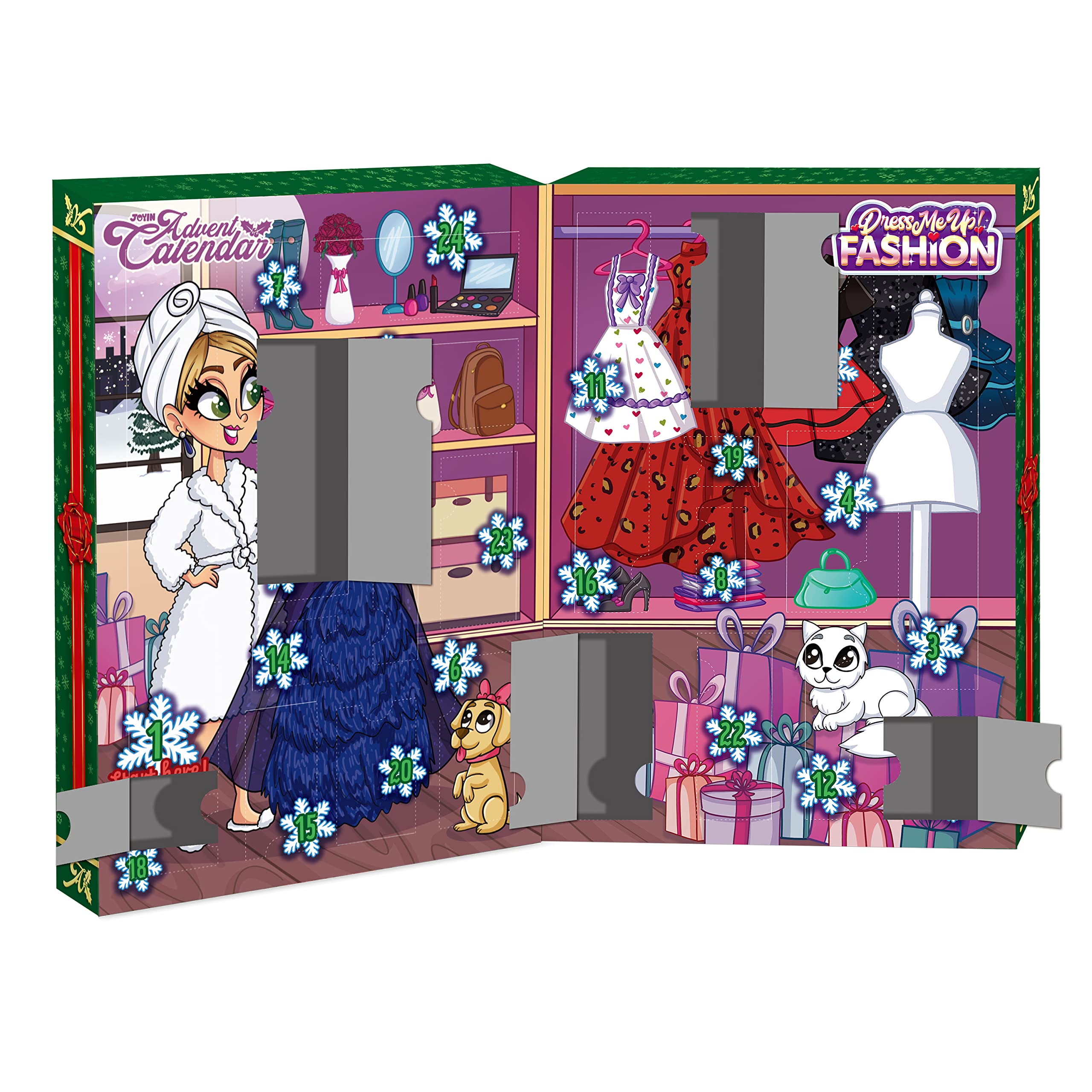 Joyin 2021 Girls Chrismas Advent Calendar 24 Days Countdown To Calendar Girls Doll Accessories Collection Toys With Doll Dress U