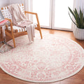 SAFAVIEH Adirondack Collection 12 Round Ivory / Rose ADR109H Oriental Distressed Non-Shedding Dining Room Entryway Foyer Living