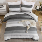 Litanika King Comforter Set Dark Grey - 3 Pieces Lightweight Fluffy Bedding Comforter Sets, All Season Down Alternative Comforte