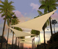 Amgo 24' X 24' X 24' Beige Triangle Sun Shade Sail Upf50+ Canopy Awning Agslt, 95% Uv Blockage, Water & Air Permeable, 200Gsm He