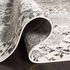 Safavieh Madison Collection Area Rug - 5'3'' Square, Cream & Silver, Boho Chic Glam Paisley Design, Non-Shedding & Easy Care, Id