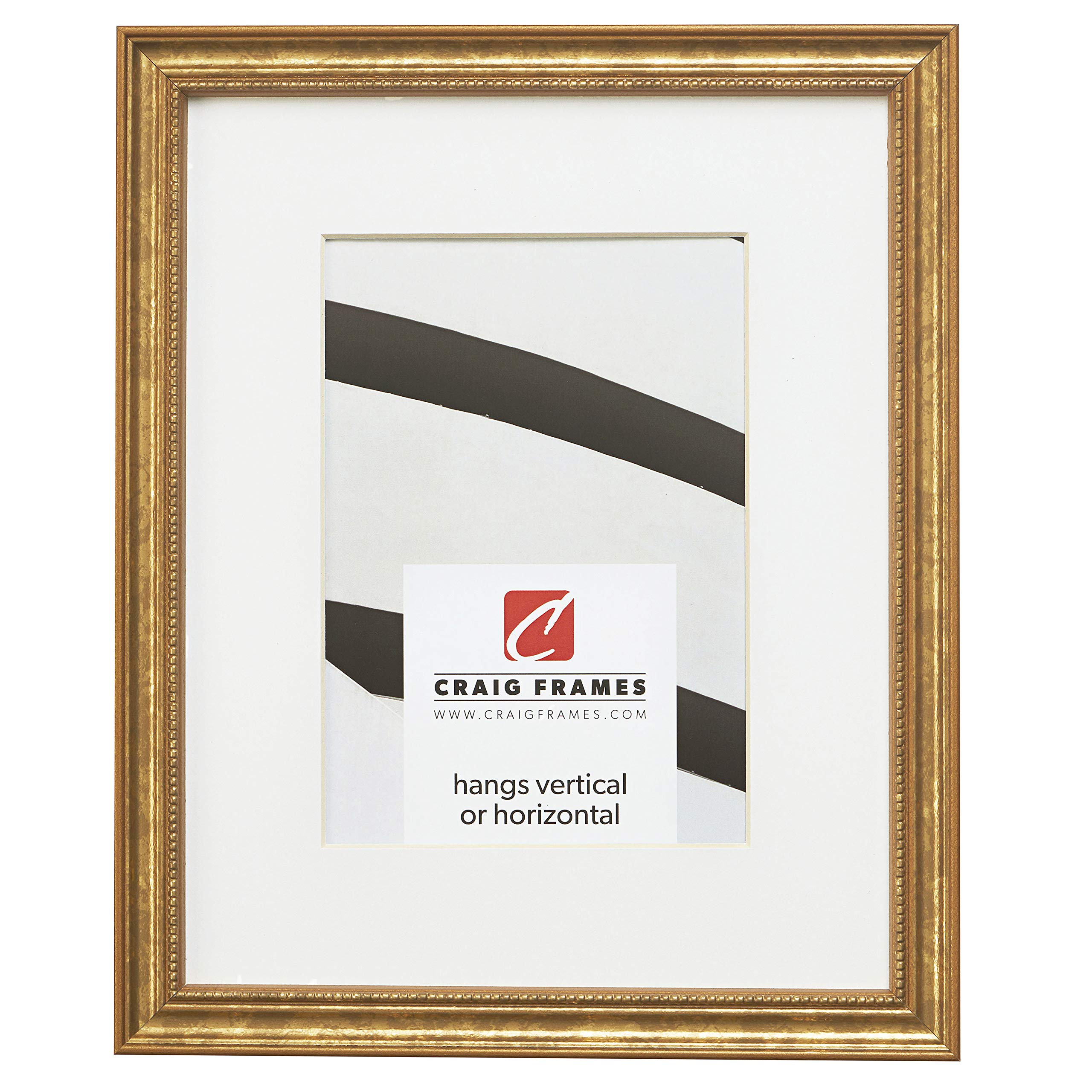 Craig Frames 314GD 17 x 22 Inch Ornate Gold Picture Frame Matted to Display a 13 x 19 Inch Photo