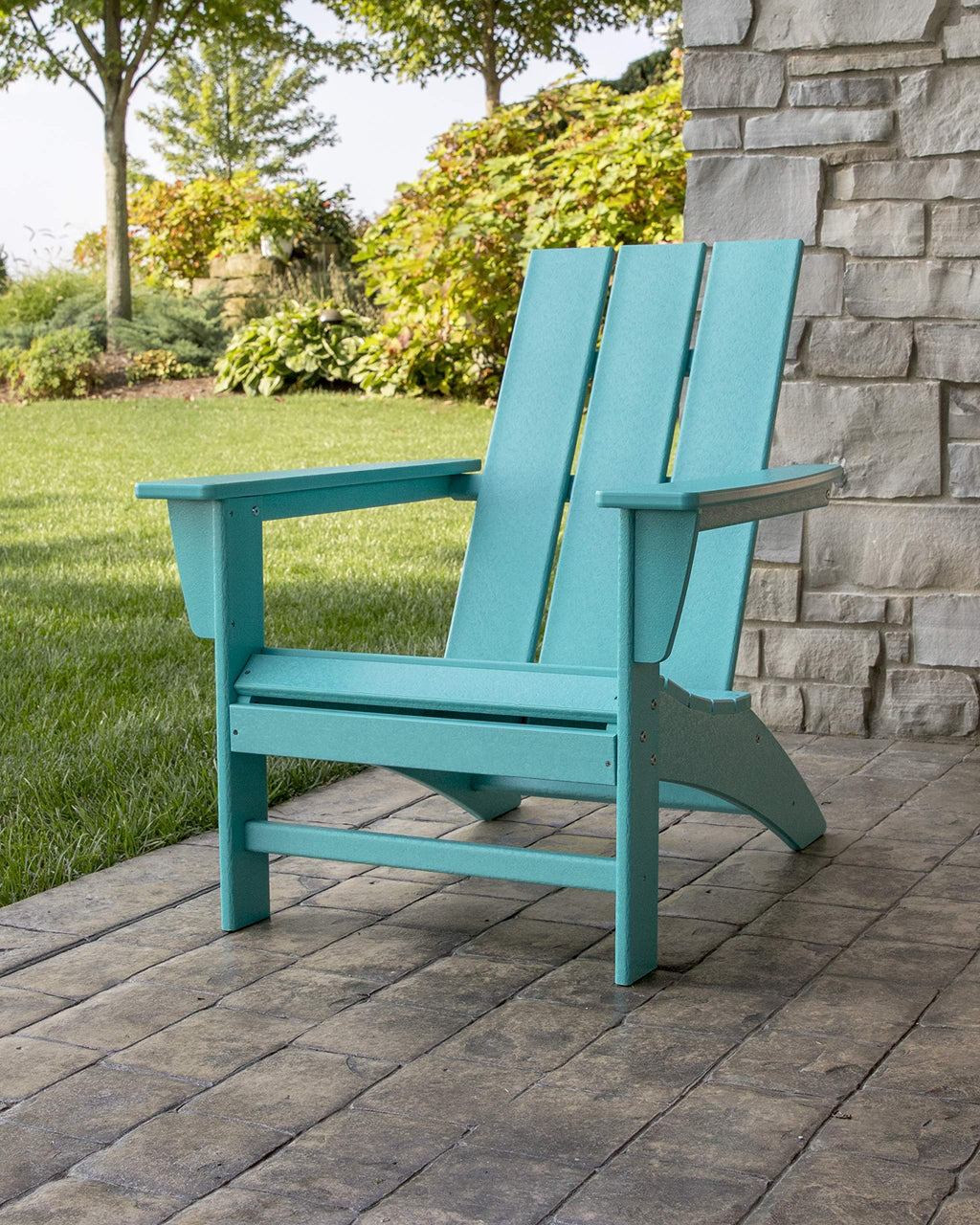 Polywood Ad420Ar Modern Adirondack Chair, Aruba