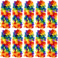 Hananona 100 Pcs Hawaii Leis Colorful Flower Garland Hawaiian Luau Party Neck Loop, Rainbow Luau Leis Necklaces for Hula Leis Da