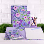Steel Mill & Co Cute Mini Spiral Notebook, 8.25' X 6.25' Journal With Durable Hardcover And 160 Lined Pages, Lilac Floral