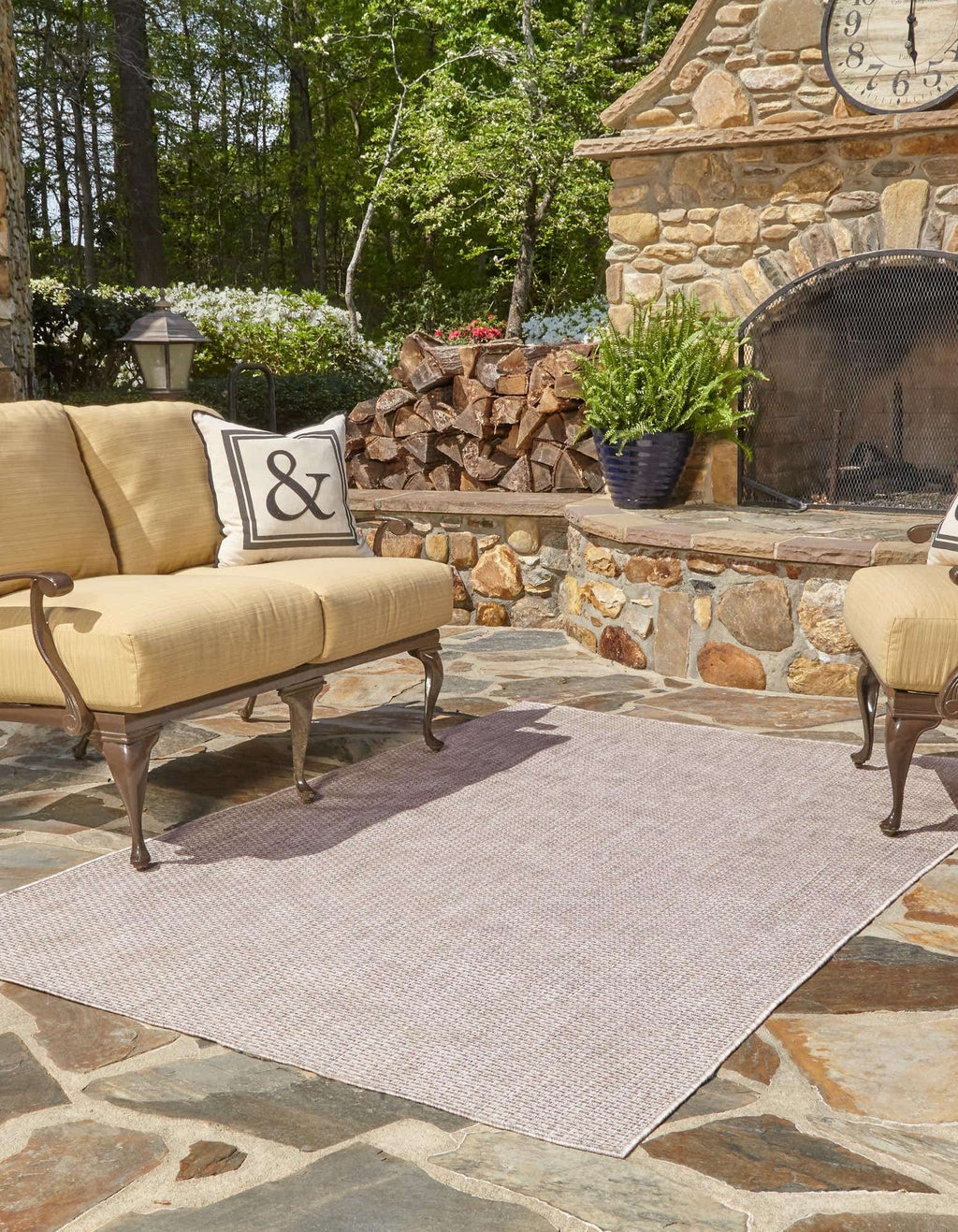 Unique Loom Collection Casual Transitional Solid Heathered Indoor/Outdoor Flatweave Area Rug (2' X 3' 1'' Rectangle, Beige/Ivory