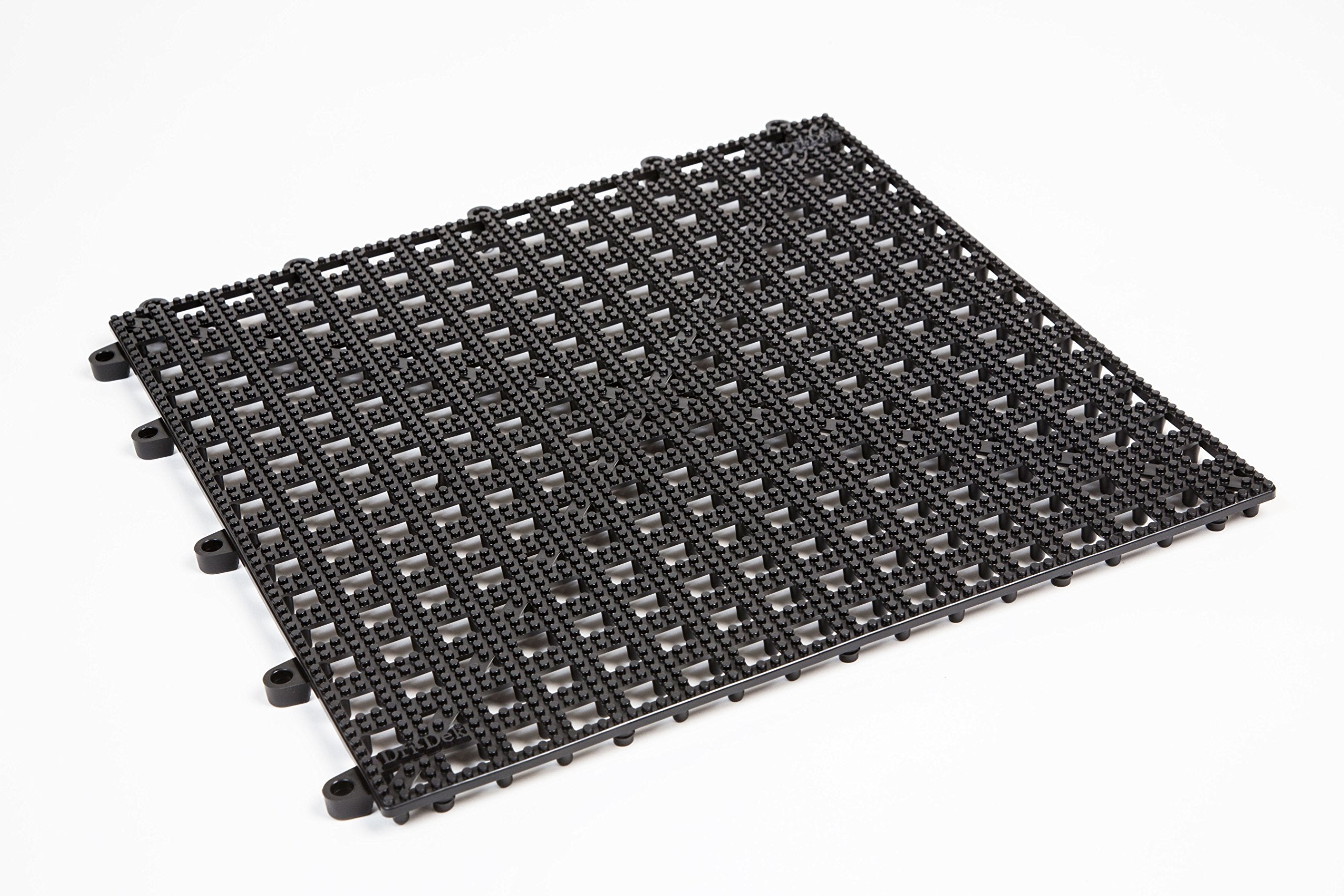 Dri-Dek Pickup Truck Bed & Service Work Truck Compartment Liner - 1'X1' Interlocking Mats (6-Pack, Black)