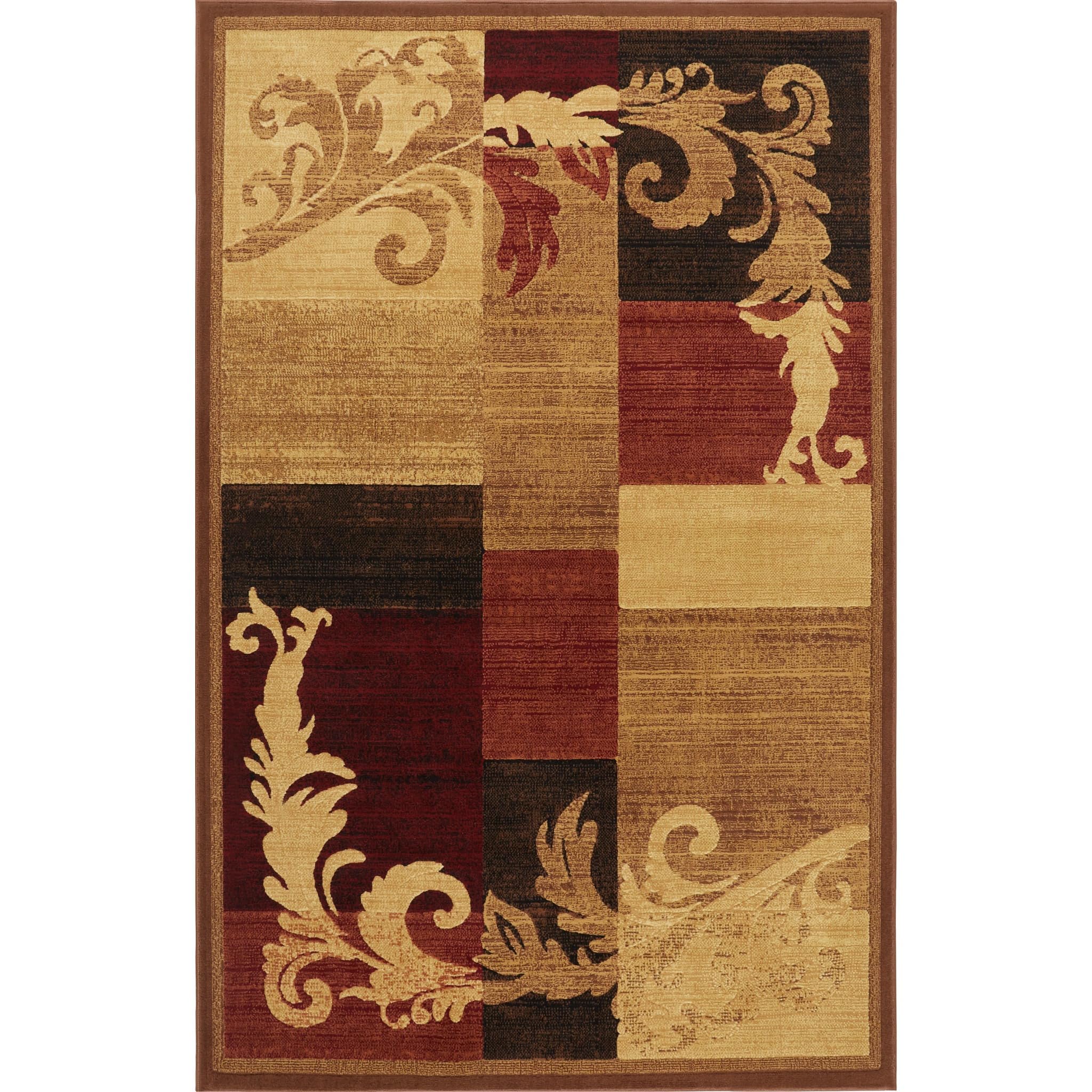 Home Dynamix Catalina Pierre Contemporary Scroll Area Rug, Brown/Red, 53x72
