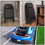 Cosco Smartfold All-Steel Folding Chair, 4-Pack, Black