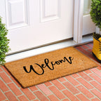 Calloway Mills Cursive Welcome Doormat (Tan/Black, 17' X 29')