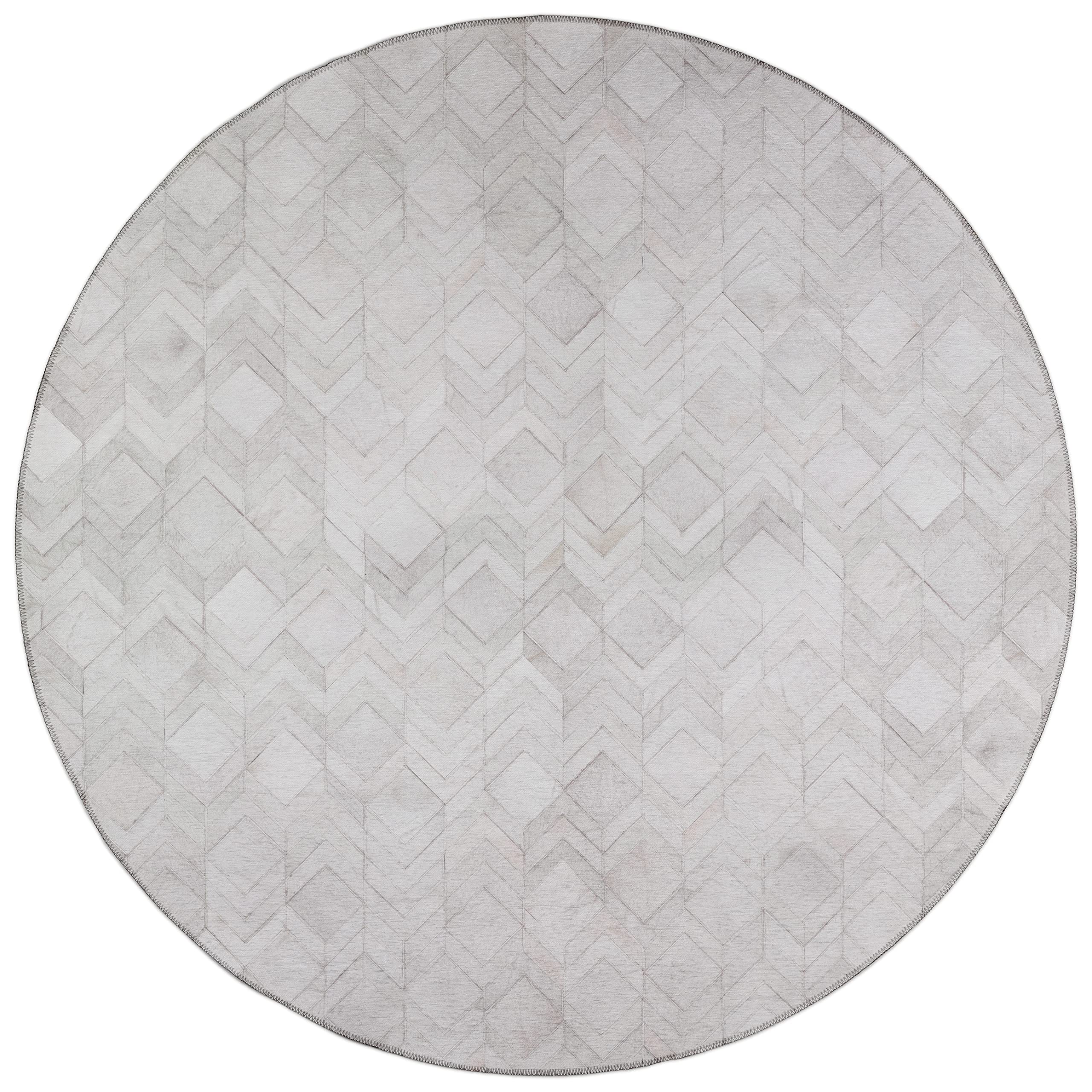 Addison Rugs Laredo Alr35 Ivory 8' X 8' Indoor Outdoor Round Rug, Easy Clean, Machine Washable, Non Shedding, Bedroom, Entry, Living Room, Dining Room, Kitchen, Patio Rug
