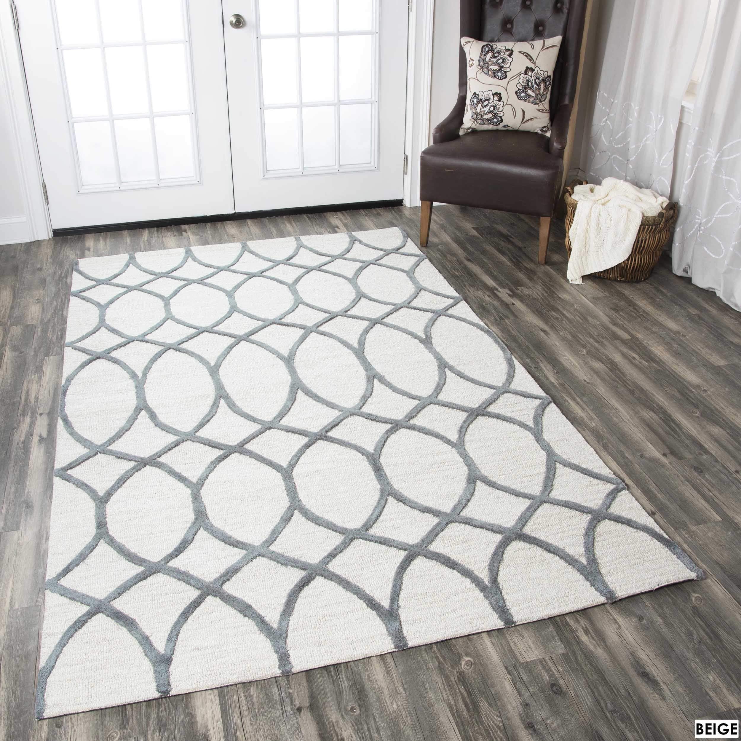 Rizzy Home Alora Decor Berlin 8' X 10' Trellis Khaki/Gray/Rust/Blue Hand-Tufted Area Rug