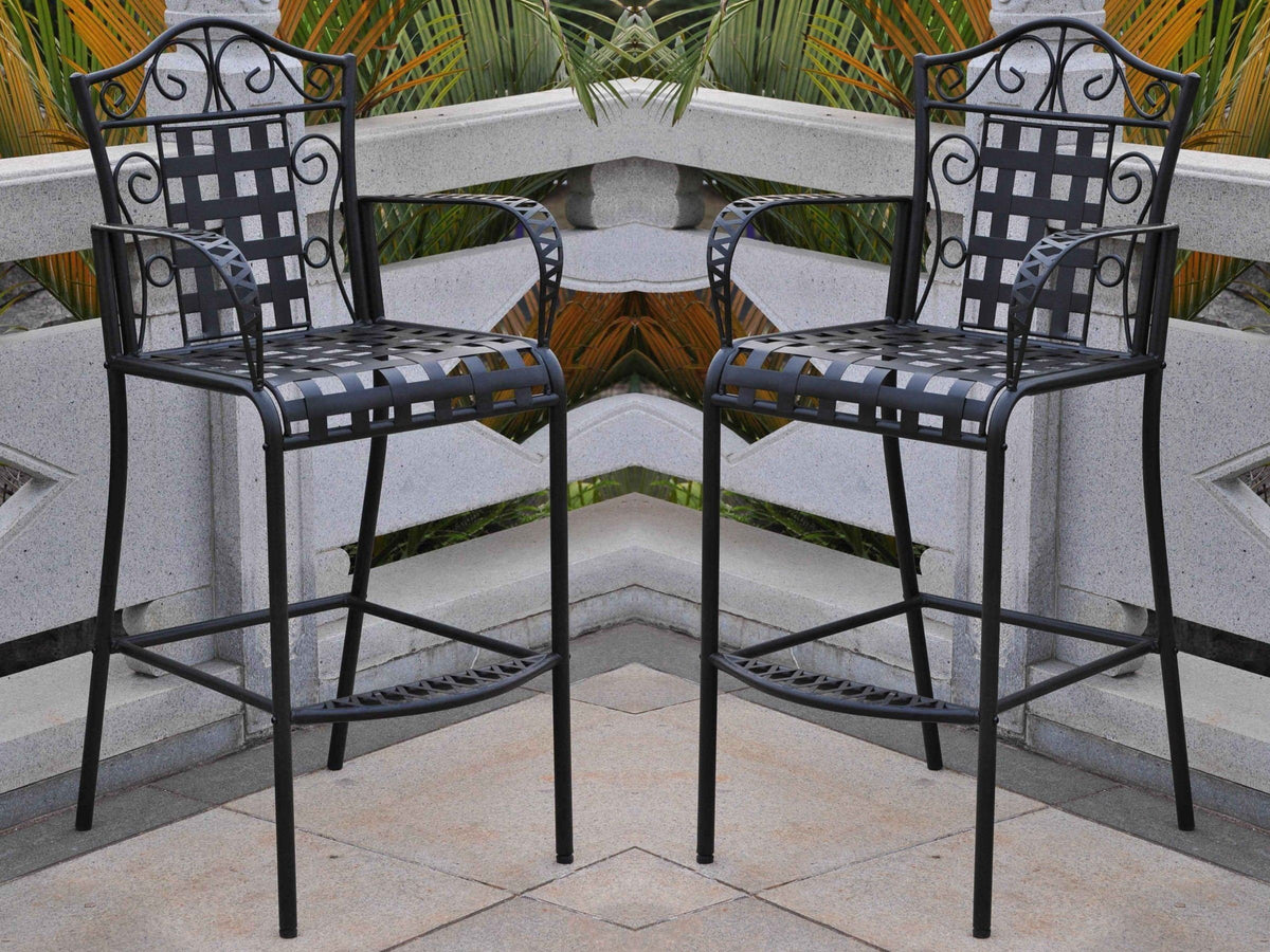 International Caravan Mandalay Outdoor Bar Stools - Set Of 2