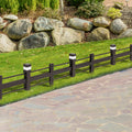 Sunjoy Cromwell Solar Garden Border Fencing Brown (5PK)