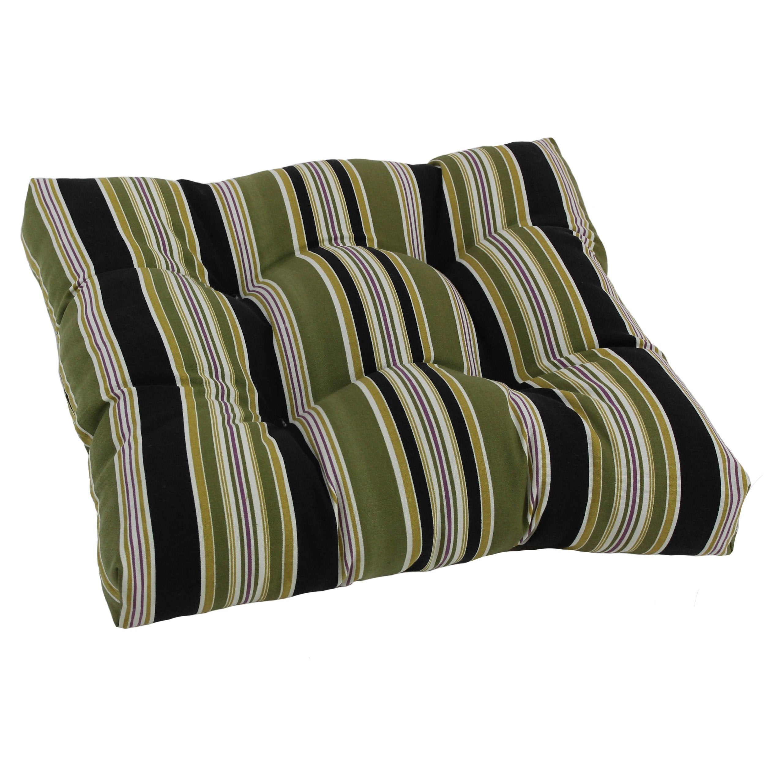 Blazing Needles Outdoor 19-inch Square Chair Cushion, 19 x 19, Eastbay Onyx 2 Count
