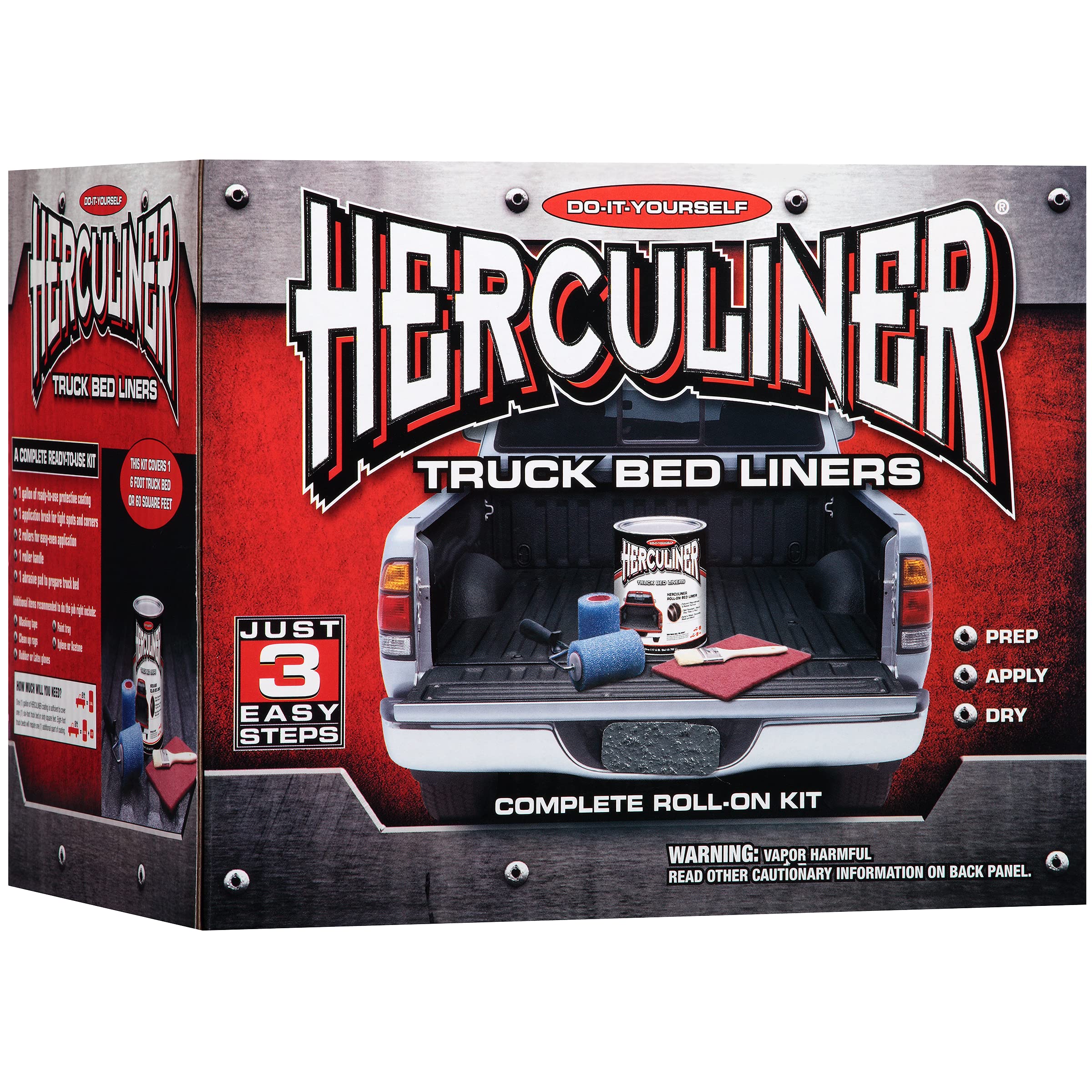 HERCULINER Grey 6 Foot Truck Bed Roll on Bedliner Kit