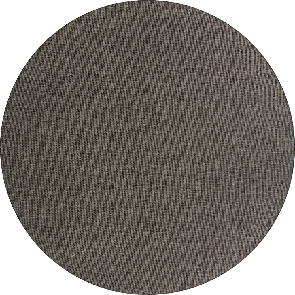 Unique Loom Outdoor Solid Collection Area Rug (3' 3'' Round Black/Ivory)