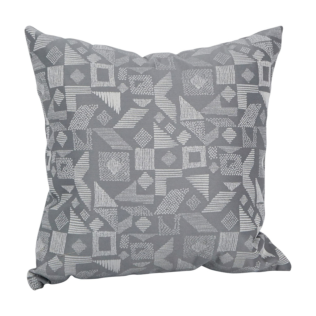 Blazing Needles Square Polyester Jacquard Throw Pillow, 17", Nina Greyst
