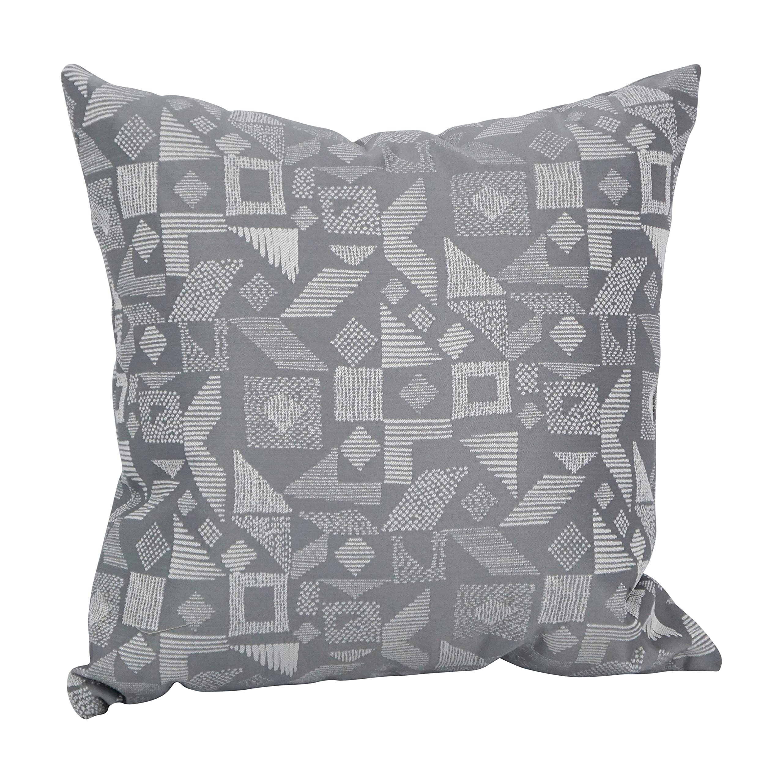 Blazing Needles Square Polyester Jacquard Throw Pillow, 17", Nina Greyst