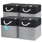 OrganiHaus 12x12 Cube Storage Bins Set of 4, Fabric Cube Baskets for Storage Shelves, Foldable Storage Cubes for Kallax Organize