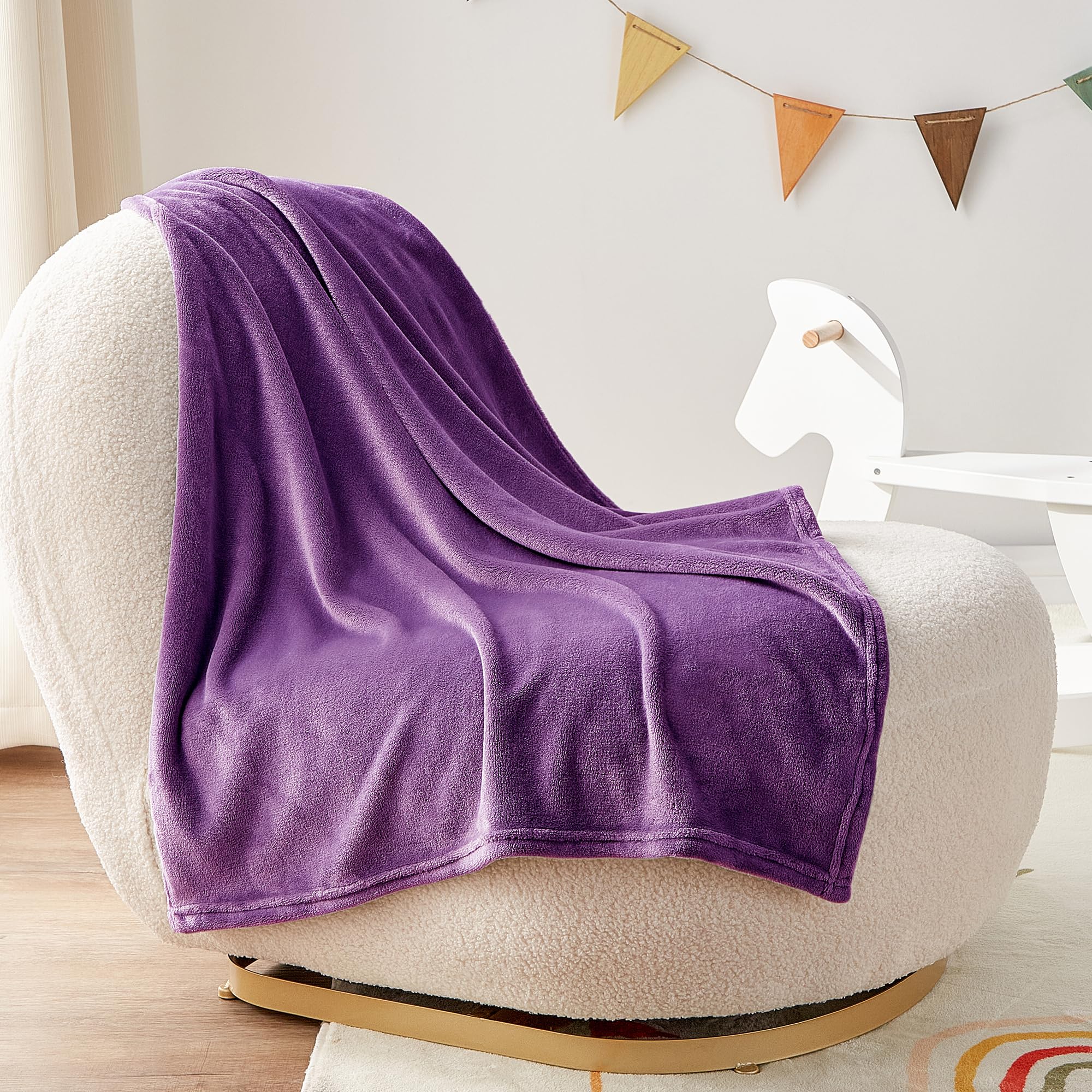 Bedelite Fleece Blanket Purple Throw Blanket For Couch & Bed, Luxury Plush Cozy Fuzzy Blanket 50' X 70', Super Soft Warm Light