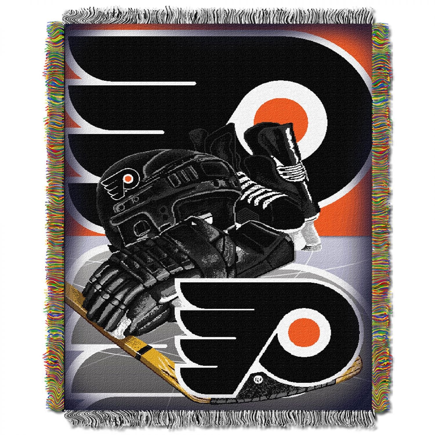 Northwest Nhl Philadelphia Flyers Unisex-Adult Woven Tapestry Throw Blanket, 48'' X 60'', Home Ice Advantage