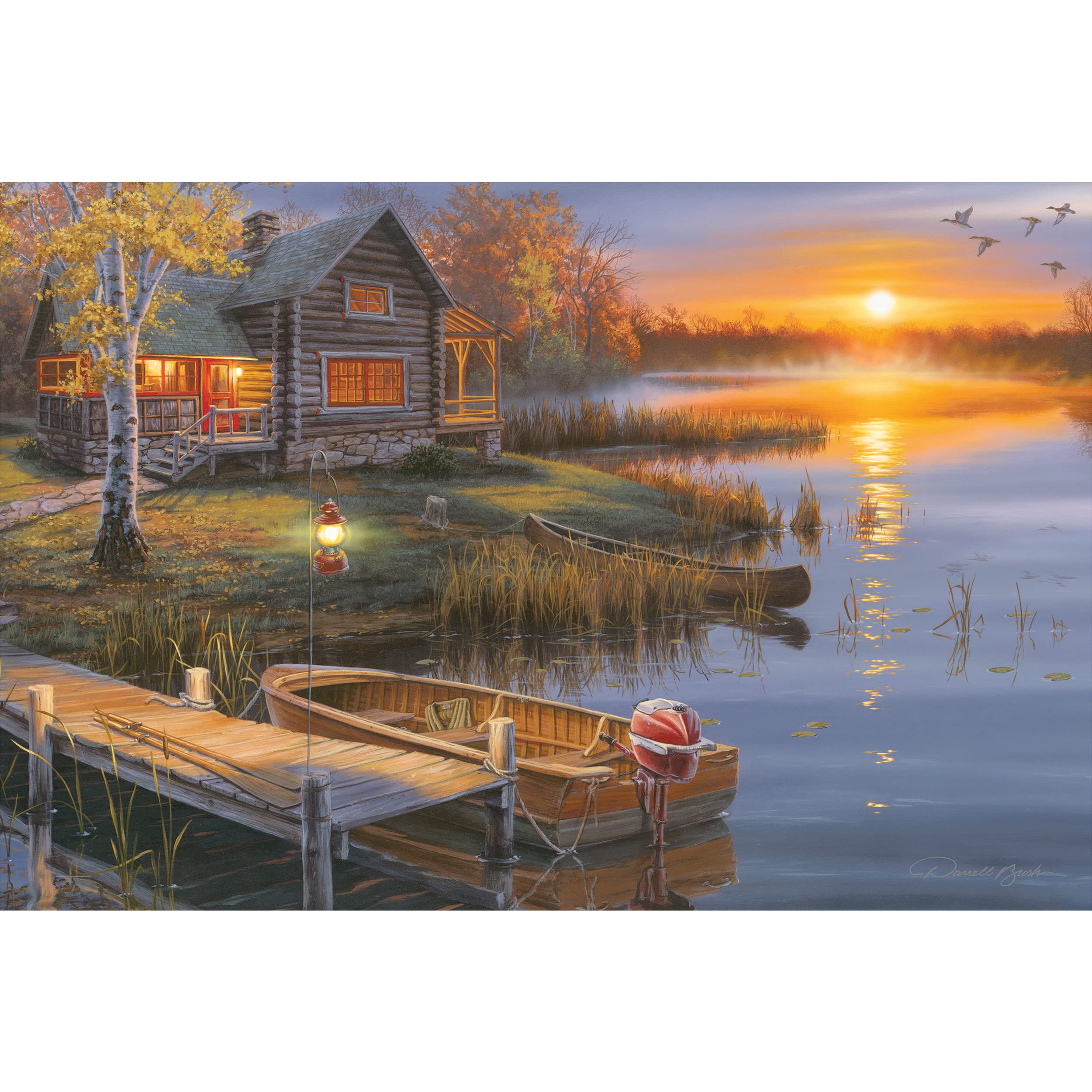 Rivers Edge Products LED Canvas Wall Art, 24 by 16 Inches, Fiber Optic Light Up Wall Decor, Battery Operated Lighted Nature Canv