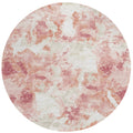 Addison Rugs Indoor/Outdoor Accord Aac32 Pink Washable 8' X 8' Indoor Outdoor Round Rug, Easy Clean, Machine Washable, Non Shedding, Bedroom, Living Room, Dining Room, Kitchen, Patio Rug