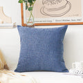 Home Brilliant Linen Euro Sham Large Throw Pillow Cover for Patio Floor, 26 x 26 Inch(66x66 cm), Navy Blue