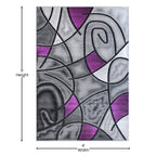 Flash Furniture Jubilee Collection Abstract Area Rug - Colorfast Purple Olefin Rug - 3' X 5' Area Rug - Jute Backing - Living Room, Bedroom, & Family Room