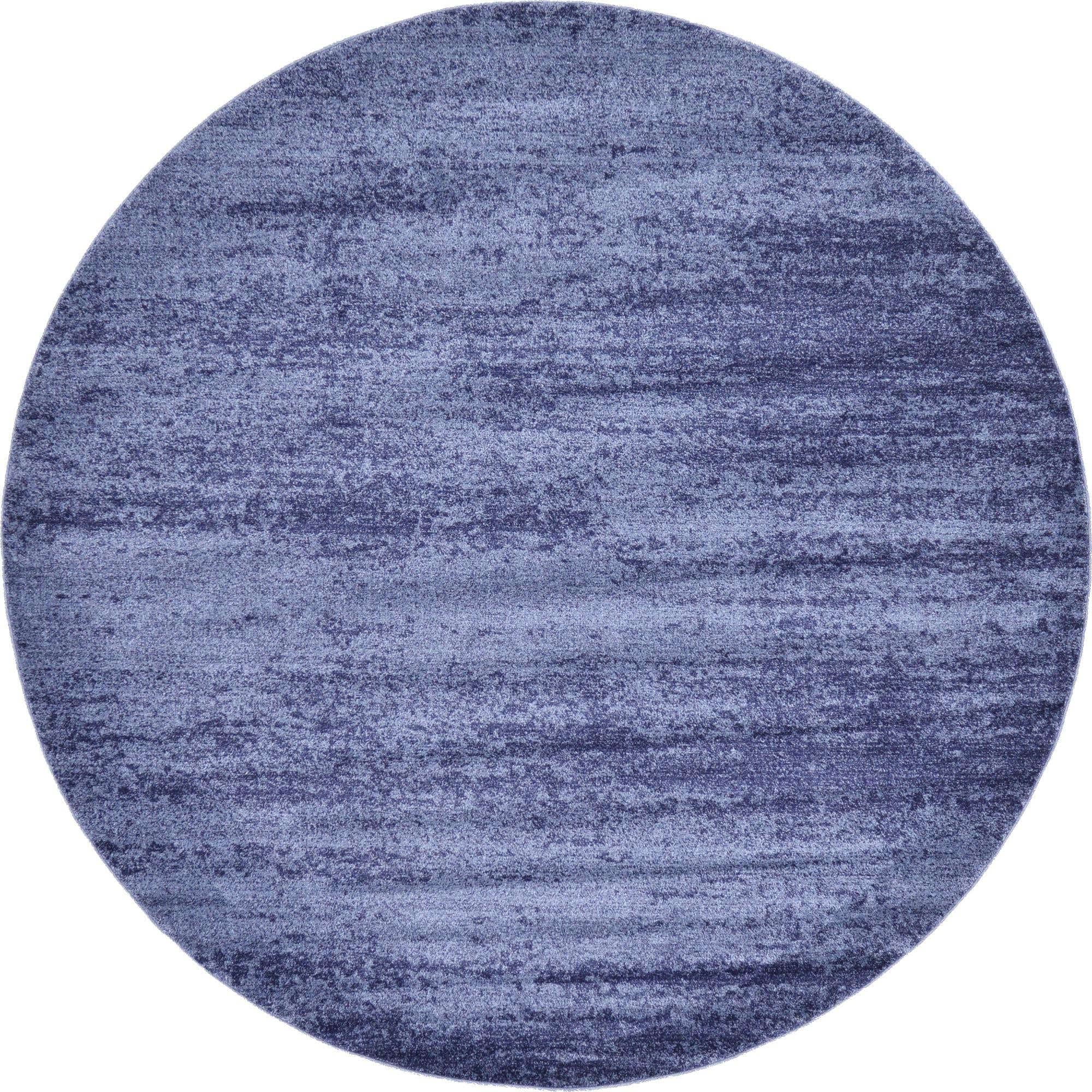 Unique Loom Del Mar Collection Area Rug - Lucille (7' 10'' Round, Navy Blue/ Ivory)
