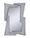 Benjara, Clear BM195979 Mirrored Wooden Frame Accent Wall Decor with Four L Shaped Borders