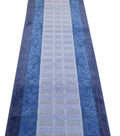 ORFA HOME Custom Size Leaves Hallway Runner Rug Slip Resistant, 26 Inch Wide x Your Choice of Length Size, Blue, 26 Inch X 35 Fe
