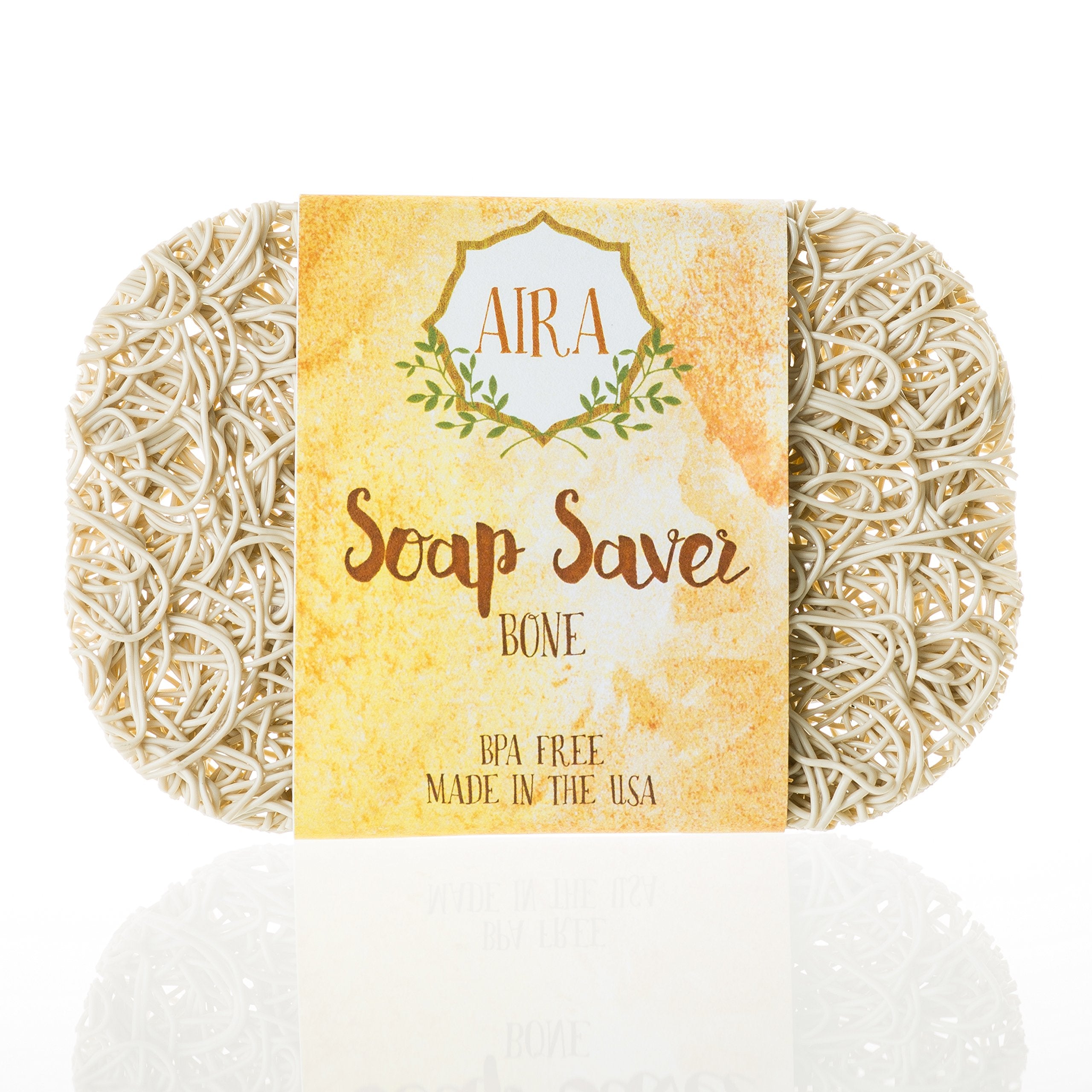 Aira Soap Saver - Soap Dish & Soap Holder Accessory - BPA Free Shower & Bath Soap Holder - USA Made - Drains Water, Circulates A