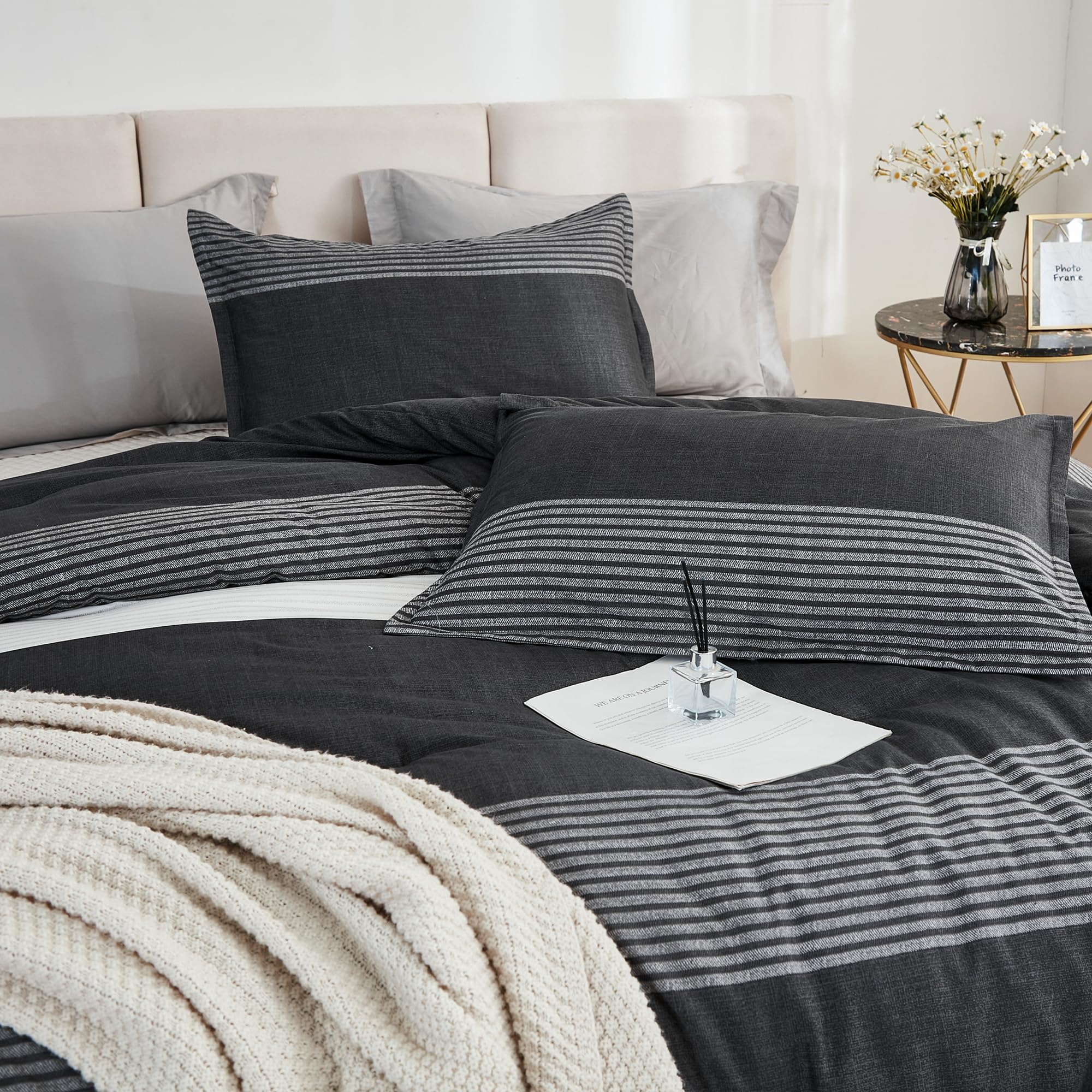 Litanika King Comforter Set Mineral Blue - 3 Pieces Lightweight Fluffy Bedding Comforter Sets, All Season Down Alternative Comfo