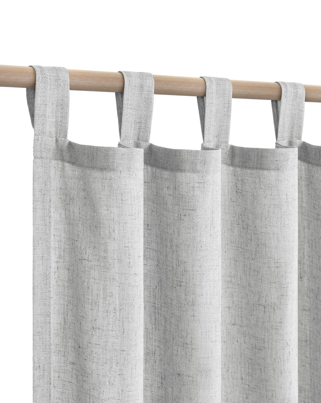 Light Grey Curtains 45 Inch Length For Kitchen Door 2 Panels Pair Set Tab Top Modern Farmhouse Flax Linen Semi Sheer Cafe Short Tier Curtains For Bathroom Small Windows Basement Dove Gray Silver 52X45