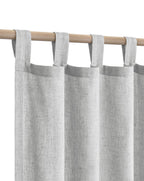 Light Grey Curtains 45 Inch Length For Kitchen Door 2 Panels Pair Set Tab Top Modern Farmhouse Flax Linen Semi Sheer Cafe Short Tier Curtains For Bathroom Small Windows Basement Dove Gray Silver 52X45