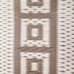 Mad Mats Geometric Outdoor Rug, Reversible Plastic Mat (6' X 9', Border - White/Sand)