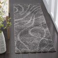 Safavieh Florida Shag Collection Runner Rug - 23 x 17, Grey & Grey, Non-Shedding & Easy Care, 1.2-inch Thick Ideal for High Tr