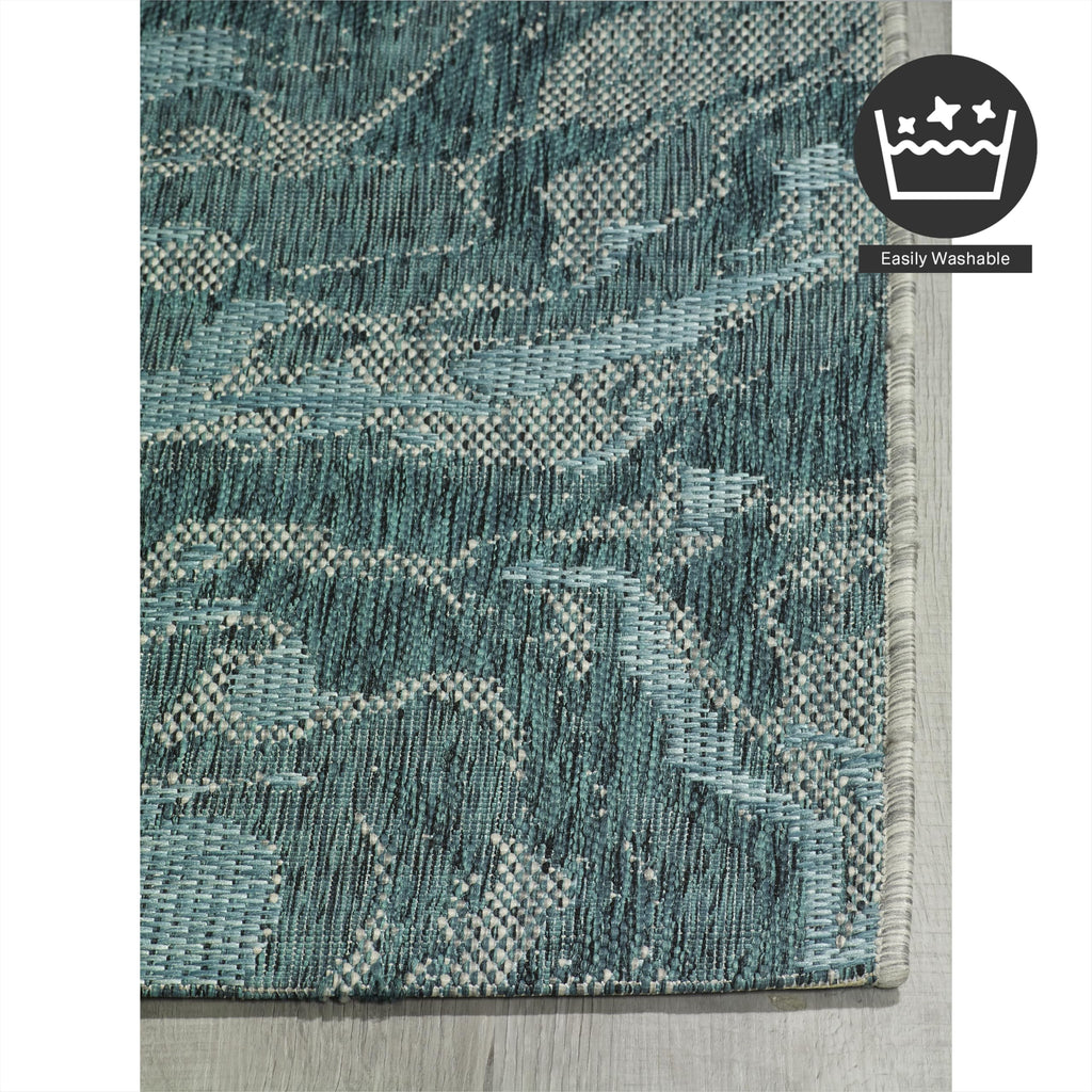 Fh Home Outdoor Rug - Waterproof Easy To Clean Stain Resistant - Patio Indoor Outdoor Porch Deck Balcony Entryway - Modern Abstr
