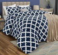 Utopia Bedding King Comforter Set Navy, Printed Comforters King Size, 3 Piece Lightweight All Season Down Alternative Bedding Se
