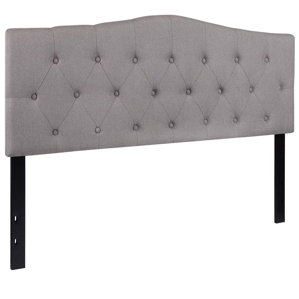Flash Furniture Cambridge Tufted Upholstered Queen Size Headboard In Light Gray Fabric